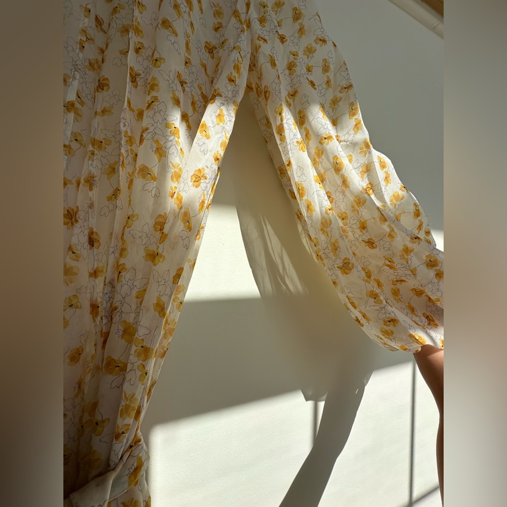 Rosamosario 100% Silk Chiffon Persephone Luxury Italian Robe Dramatic Sleeve - Picture 8 of 17